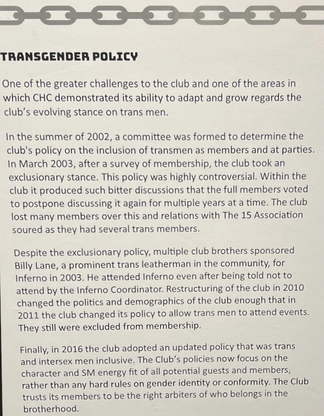 CHC Transgender Policy